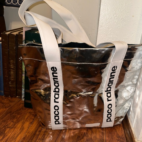 PACO RABANNE SILVER SPACE SHOPPING BAG/ TOTE - Picture 4 of 12